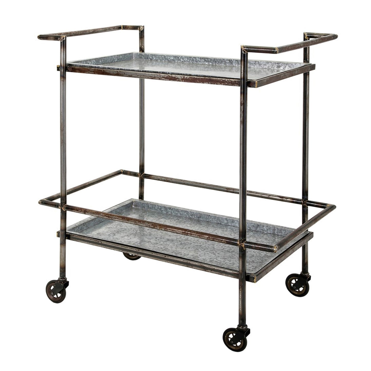 Percy Galvanized Metal Bar Cart - Gray