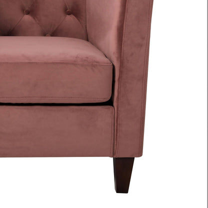 Button Tufted Accent Chair, Square Arms