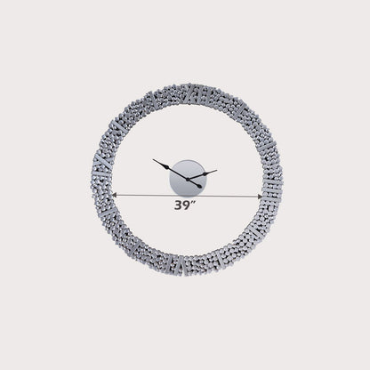 Kachina - 39" Wall Clock - Mirrored & Faux Gems