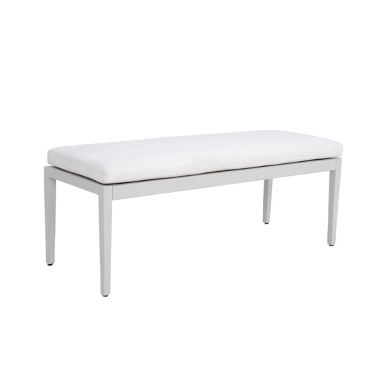 Outdoor Patio Stationary Bench With Sunbrella Fabric Cushion - Grayish
