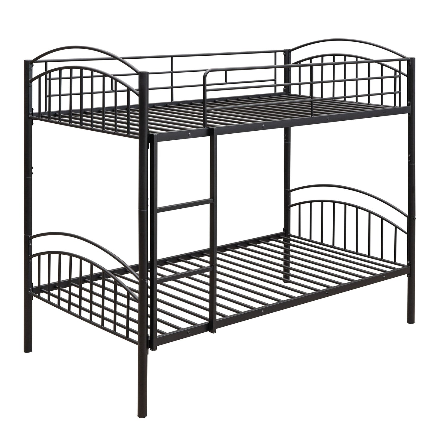 Twin Over Twin Bunk Bed, Divided Into Two Beds - Black