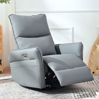 270° Power Swivel Rocker Glider Recliner Chair With USB Ports