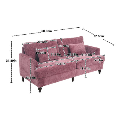 Mid Century Modern Fabric Loveseat Sofa, 2 Seat Upholstered Couch