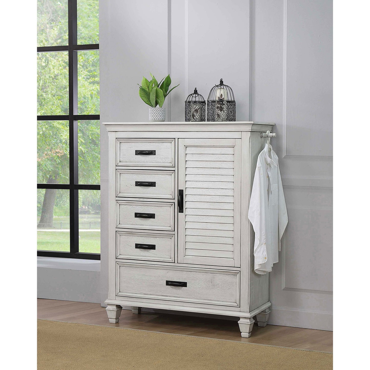 Lockeford - 5 Drawer Door Chest - White