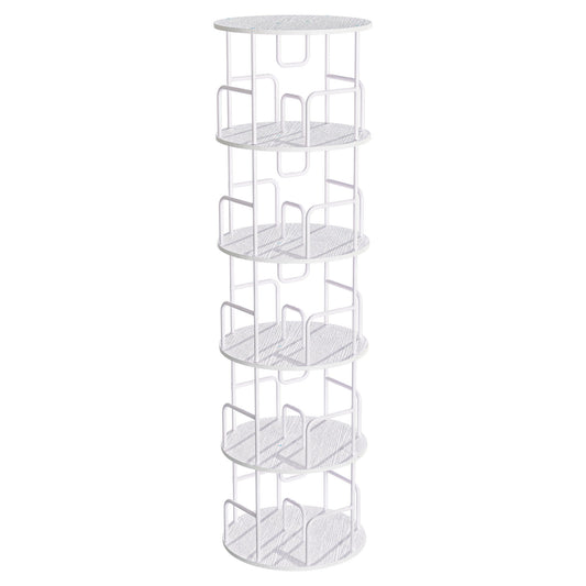 Rotating Bookshelf Tower 5 Tier Spinning 360 Degree Revolving Storage Shelf
