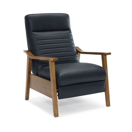 Asher - Modern Push Back Recliner With Wood Arms