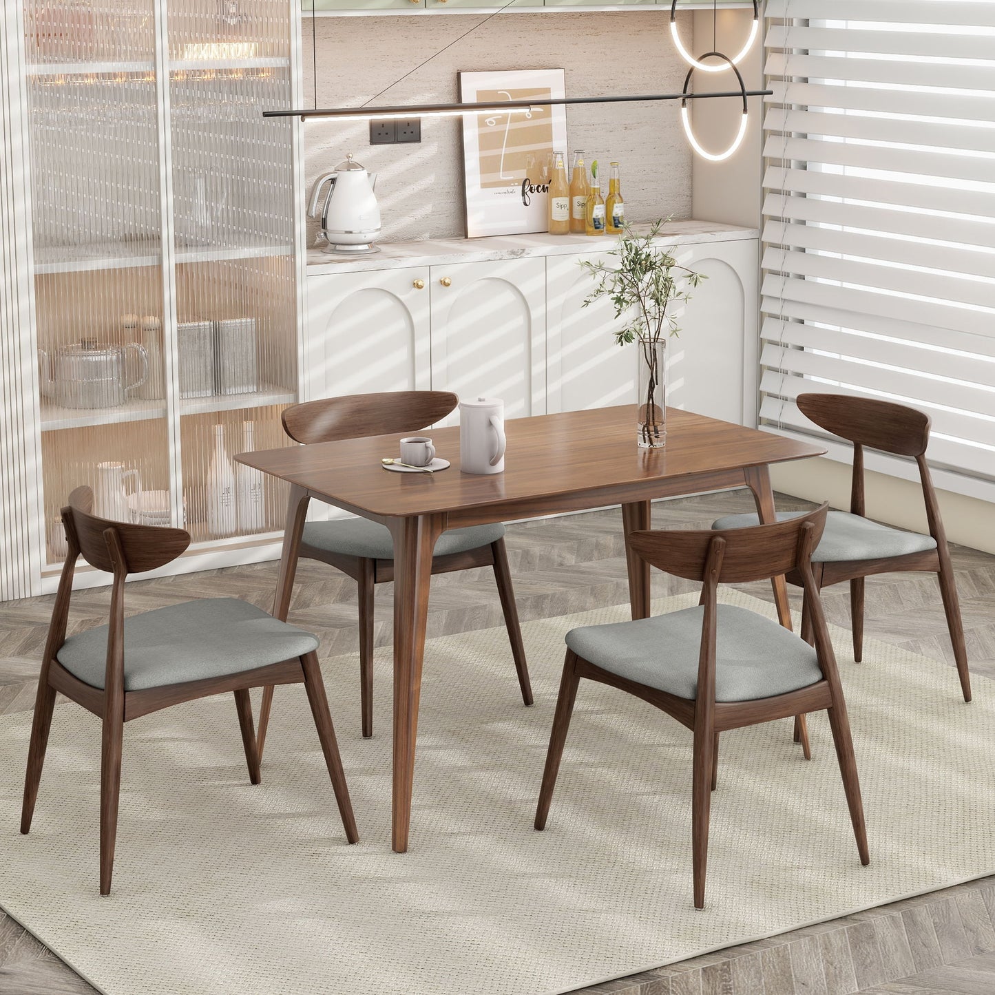 Retro Dining Chairs With Ergonomic Back (Set of 2)
