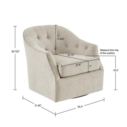 Calvin - Swivel Chair With 360 Degree Rotation - Beige