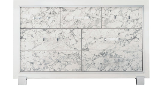 Skye - Marble Dresser - White