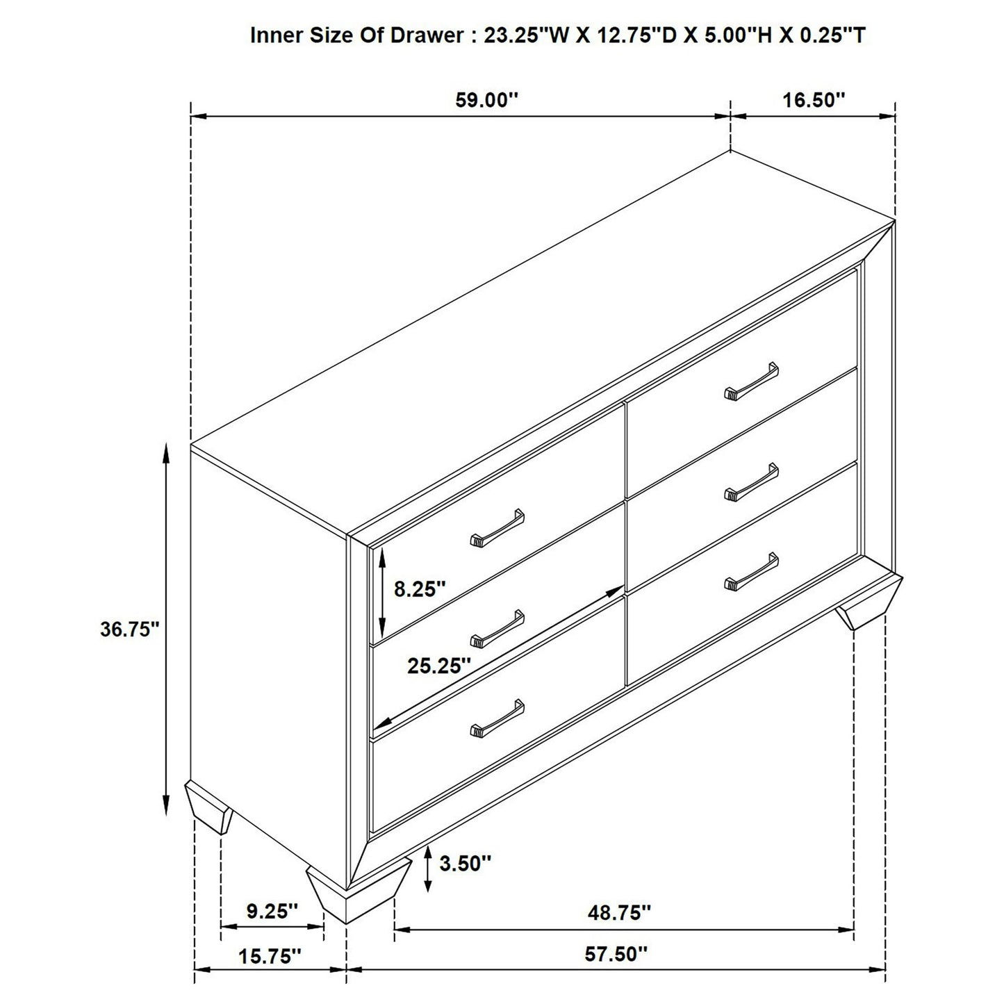 Harrison - 6 Drawer Dresser