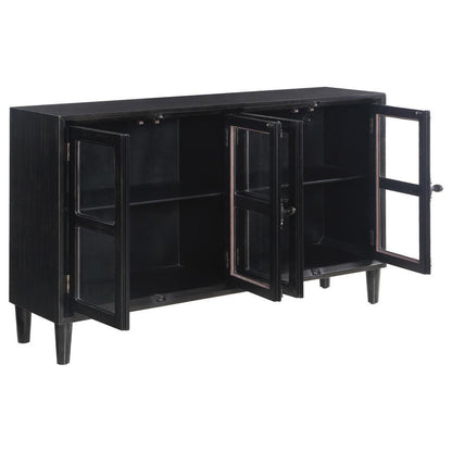 Sylvia - 4 Door Accent Cabinet - Black