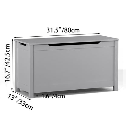 Toy Box Storage With Safety Hinged Lid