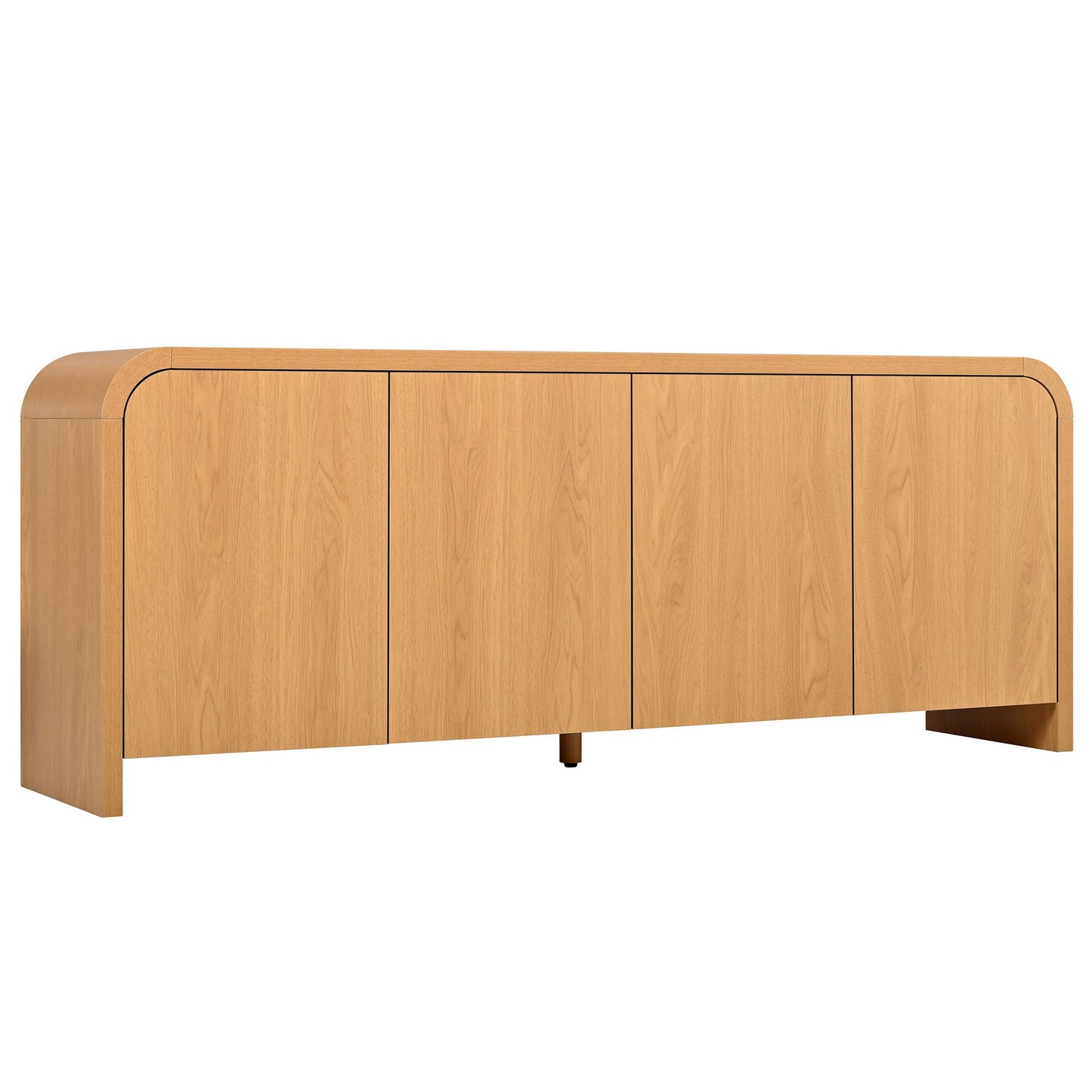 Curved Edge TV Stand With Large Cabinets