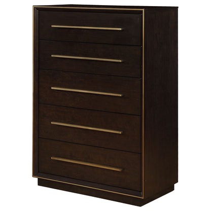 Prescott - 5 Drawer Chest - Brown