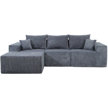 Modular Sectional Sofa, Convertible Couch With Chaise Corduroy