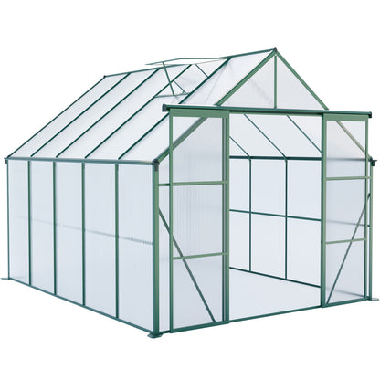 Double Door Polycarbonate house Raised Base And Anchor Aluminum Heavy Duty Walk In houses For Outdoor Backyard In All Season