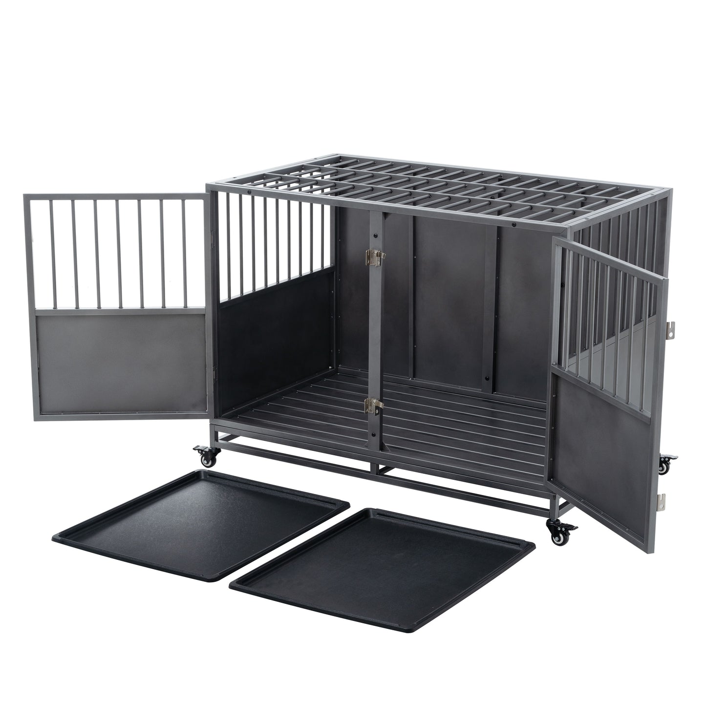 Heavy Duty Dog Crate - Silver Gray