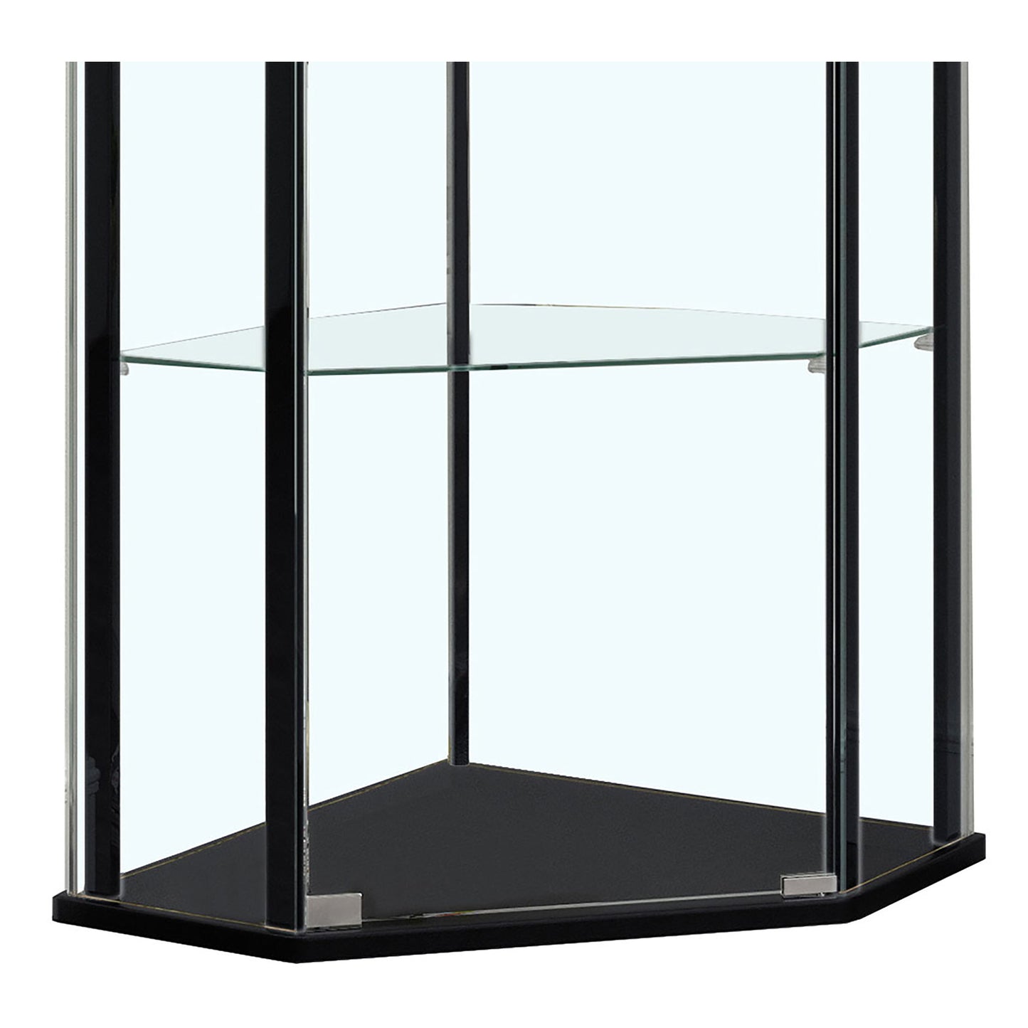 Lysander - 4 Shelf Curio Cabinet With Triangular Silhouette - Black