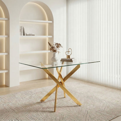 Rectangular Dining Table For Home Kitchen - Gold