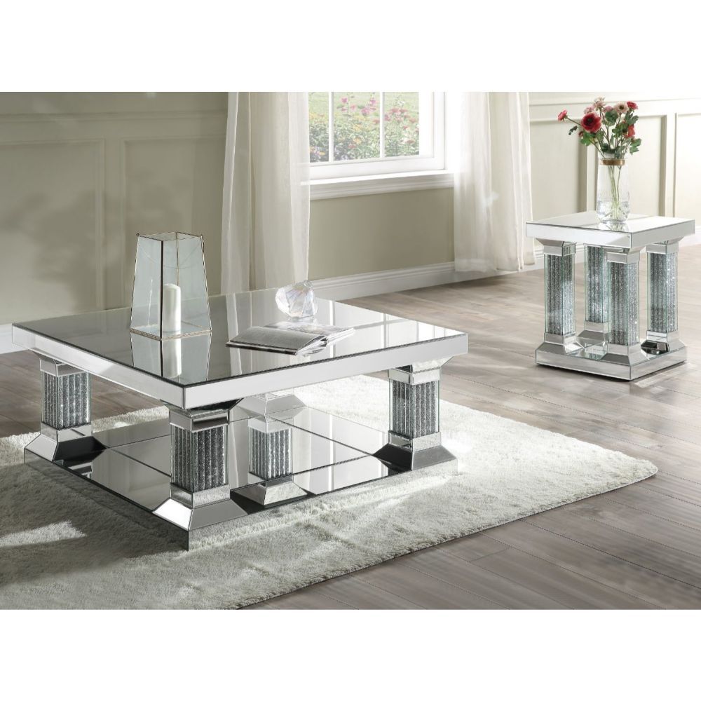 Caesia - Coffee Table - Mirrored & Faux Diamonds