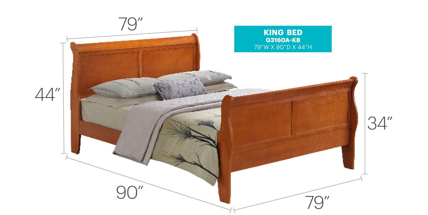 Panel Sleigh Bed