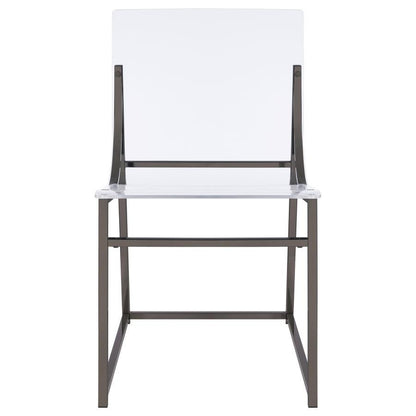 Adino - Acrylic Dining Side Chair (Set of 2) - Black Nickel