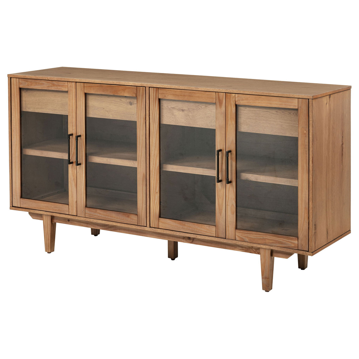 4 Door Sideboard With Dual Drawers - Natural