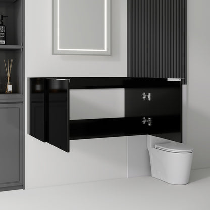 Floating Bathroom Vanity Cabinet With Soft Close Double Doors, Spacious Interior Storage, Wall Mounted, Cabinet Only