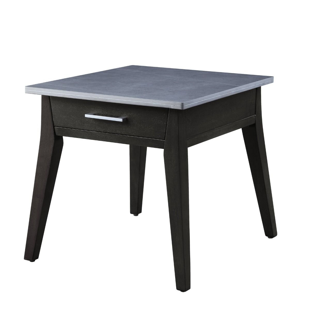 Zemocryss - End Table - Sintered Stone Top Marble Top & Dark Brown