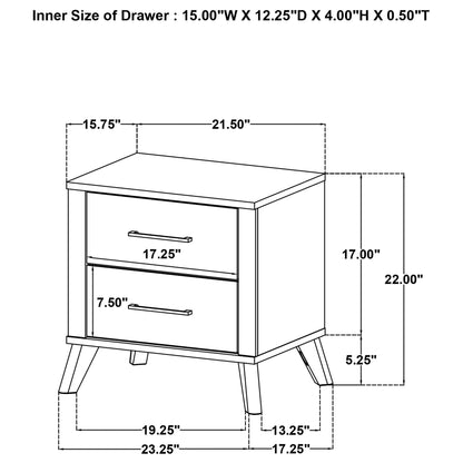 Georgina - 2 Drawer Nightstand - Natural Wood
