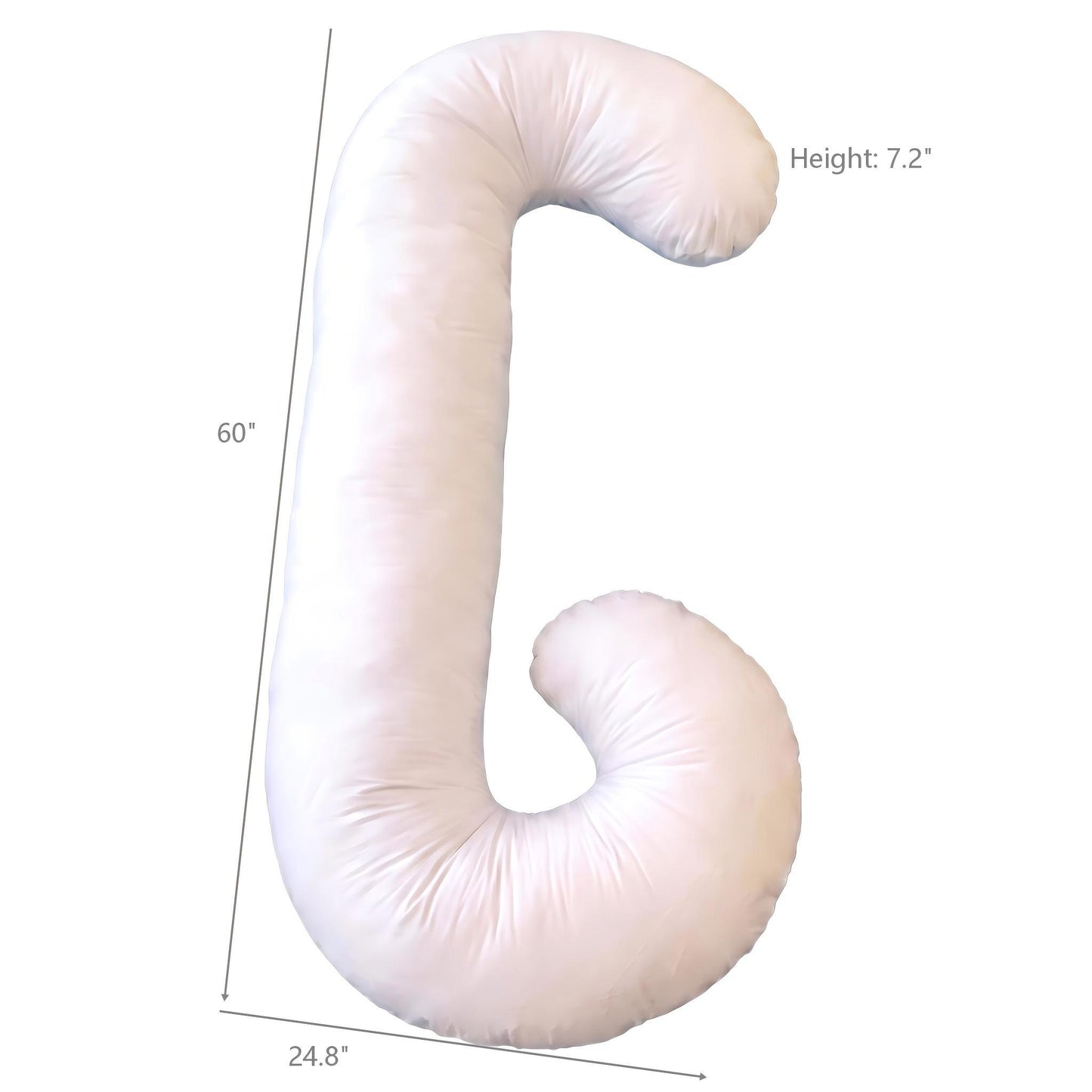 C - Shape Pregnancy Body Pillow With Soft Cover For Back - White