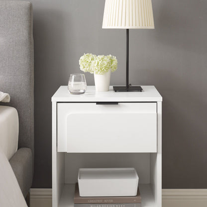 Modern 1 Drawer Nightstand - Solid White