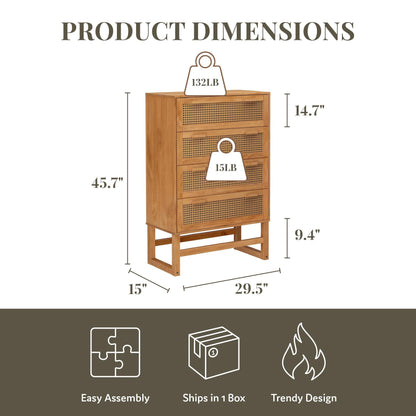 Talo - 4 Drawer Dresser - Natural