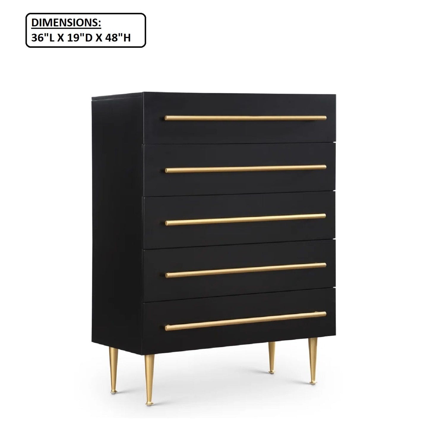 Contemporary 5 Drawer Chest For Bedroom