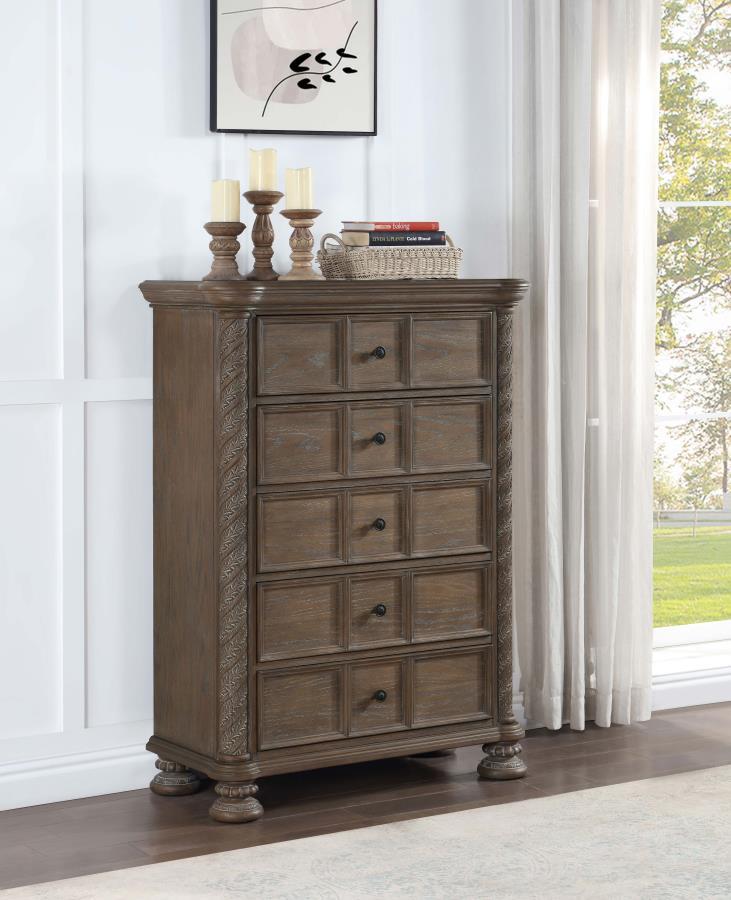 Emmett - 5-Drawer Bedroom Chest - Walnut