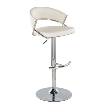 Jie - Contemporary Adjustable Barstool With Swivel & Rounded T Footrest (Set of 2)