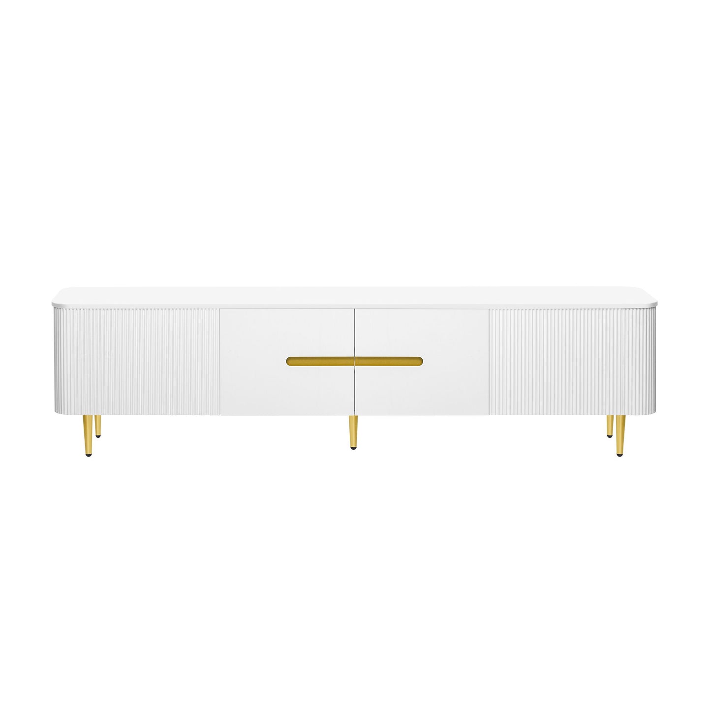 TV Stand For TVs, Media Console With 4 Spacious Cabinets For Living Room