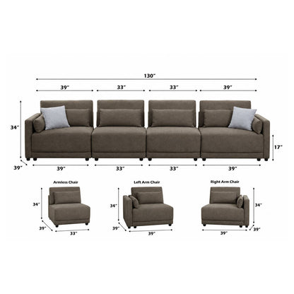 Rylie - Modular Sectional Sofa With Toss Pillows