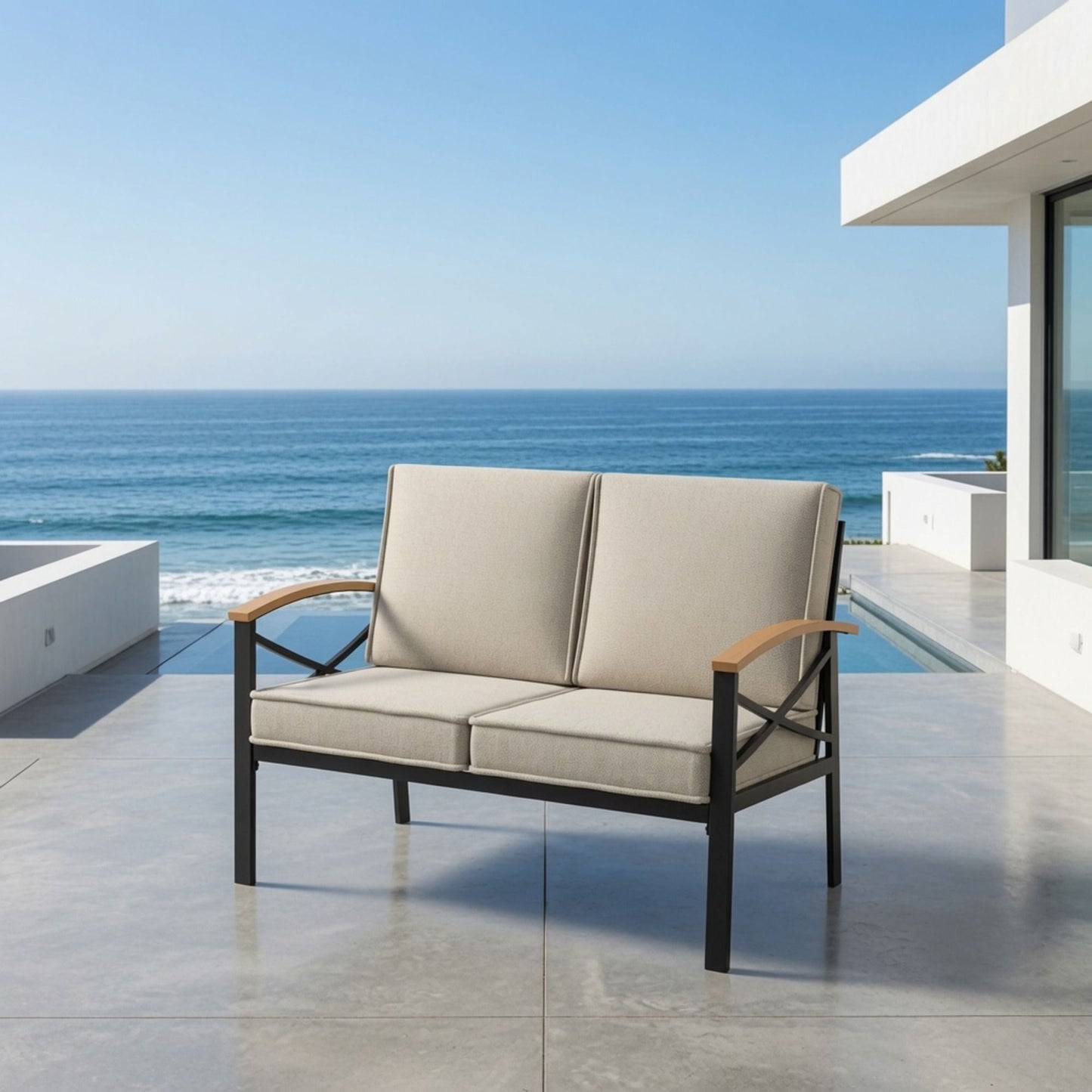 Outdoor Loveseat With Washable Cushions