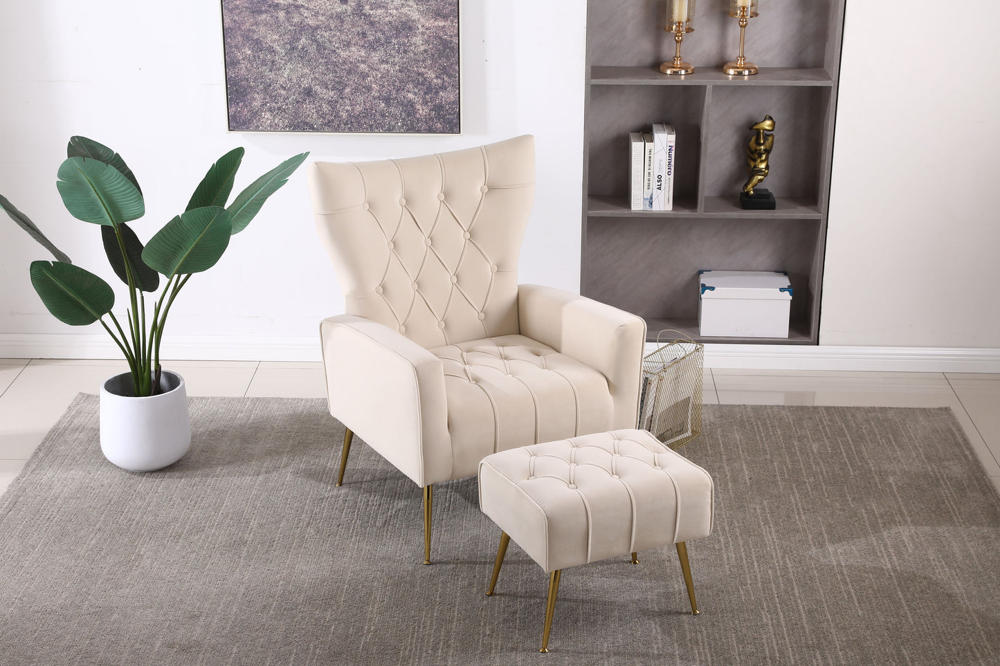 Accent Chair With Ottoman, Comfy Armchair For Living Room