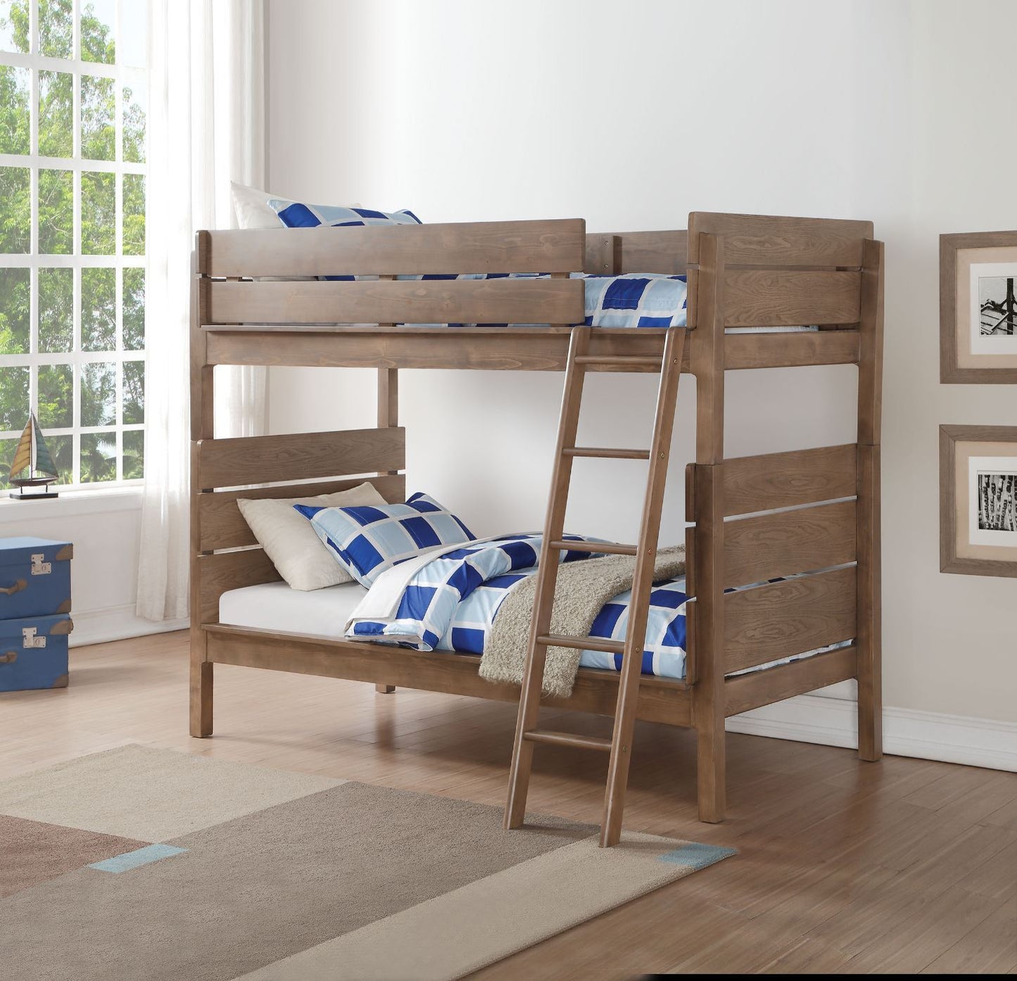 Ranta - Twin Over Twin Bunk Bed - Antique Oak