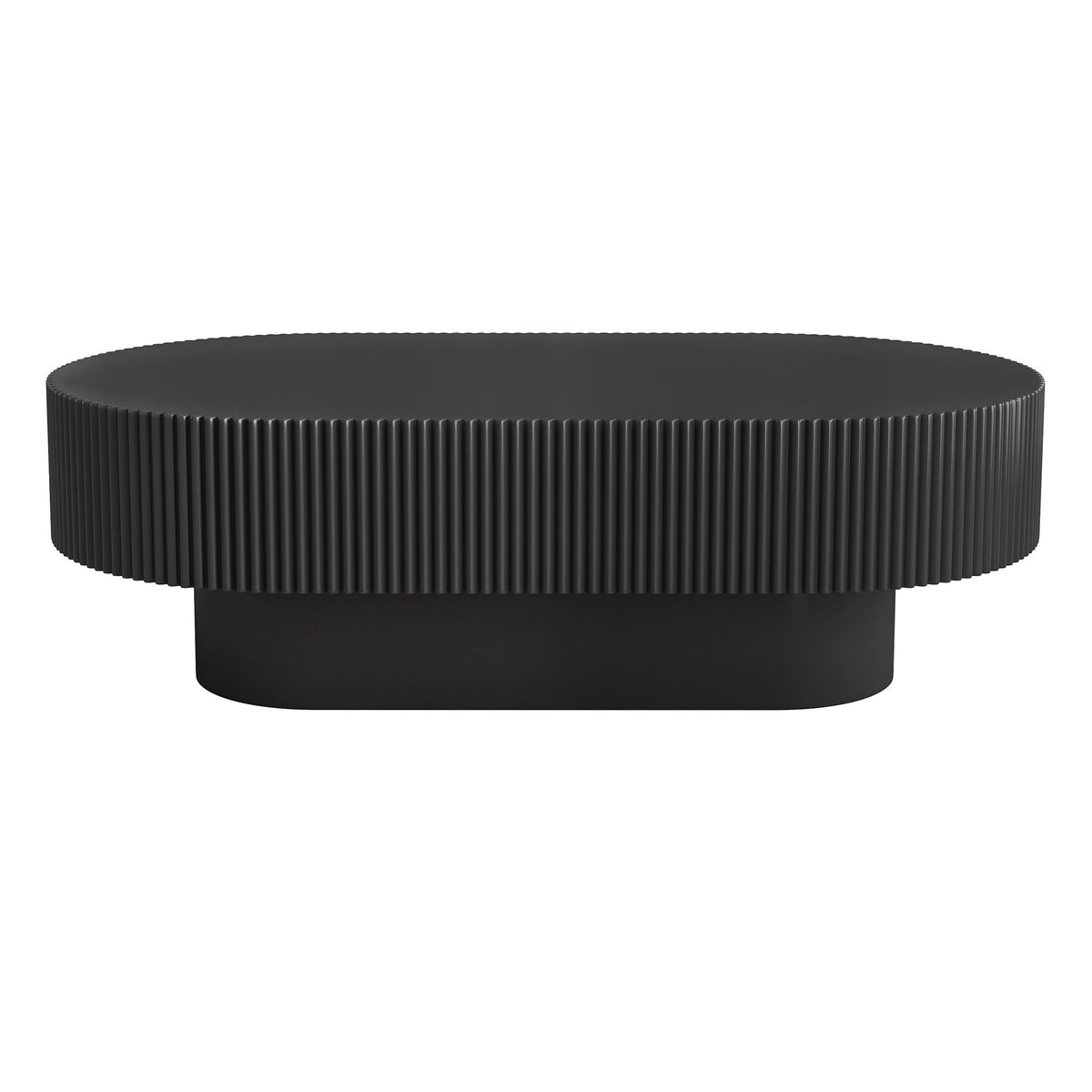 Oval Coffee Table With Thick Tabletop For Living Room