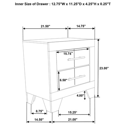 Strout - 2 Drawer Nightstand - Cream