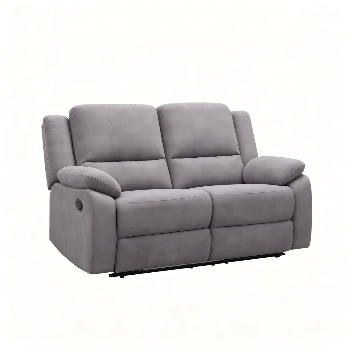 Modern 2 Seat Reclining Loveseat With Manual Recline And Footrest