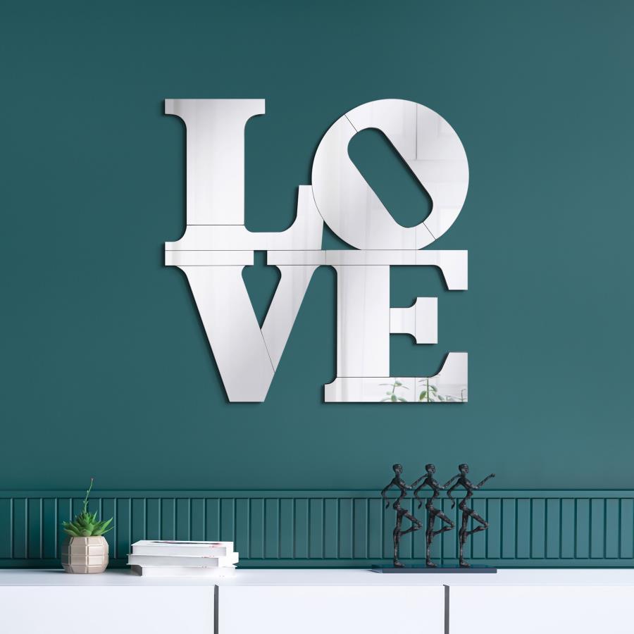 Keiran - Love Lettered Wall Mirror - Silver