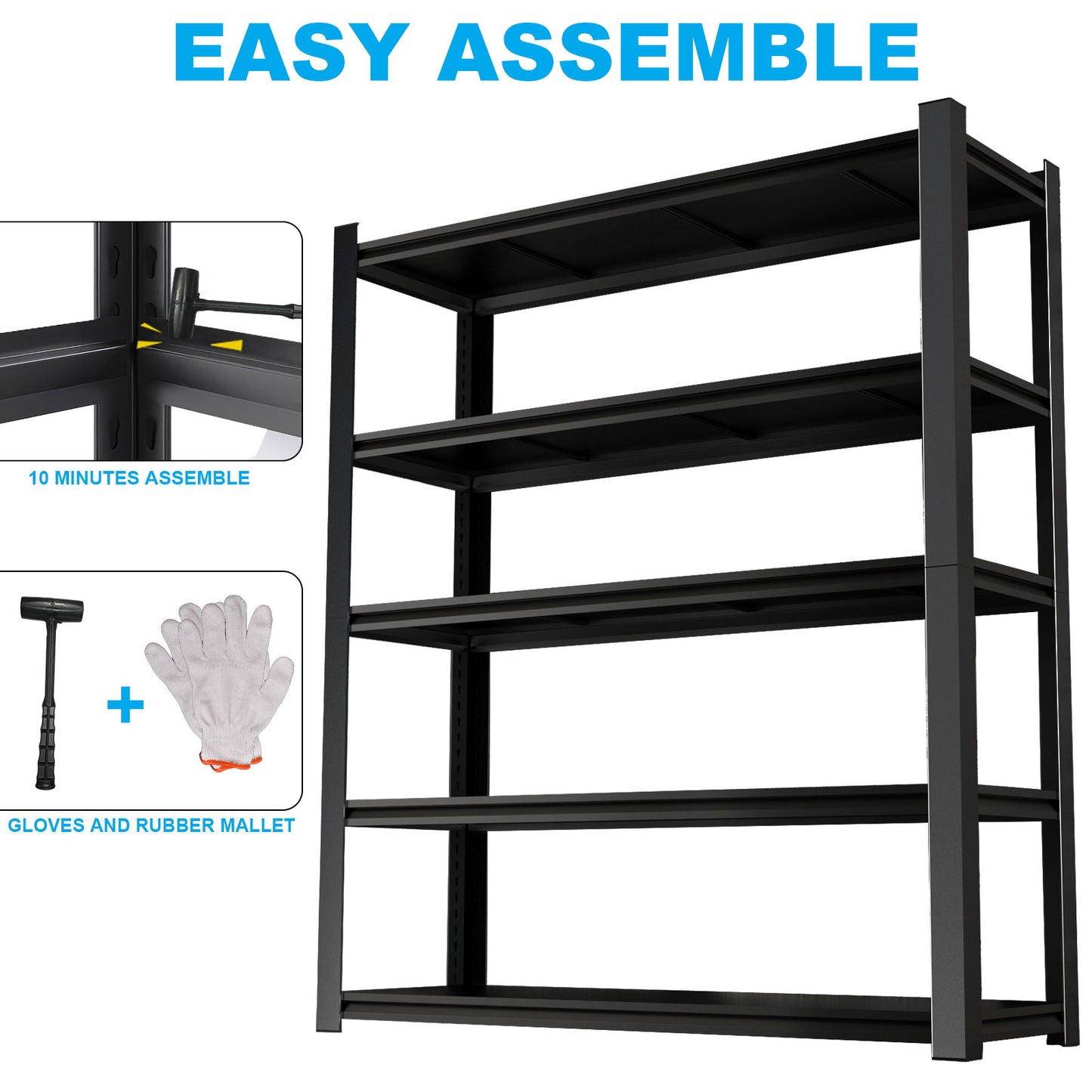 Tall Metal Shelves With Removable Dividers Are High Capacity And Load Bearing For Garages, Kitchens And Offices