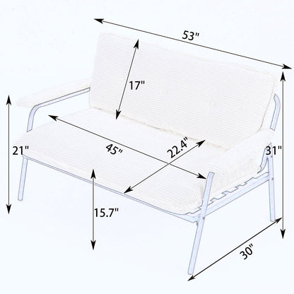 Modern Metal Frame Sofa With Sponge Filling For Compact Spaces And Versatile Use