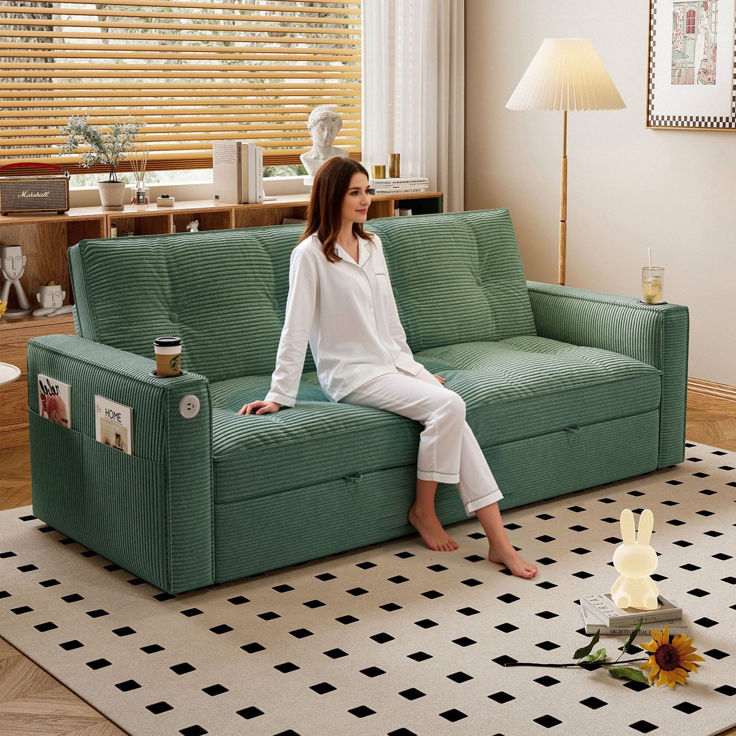 2 In 1 Convertible Sofa Bed For Living Rooms