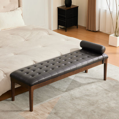 Upholstered End Of Bed Bench With Headrest