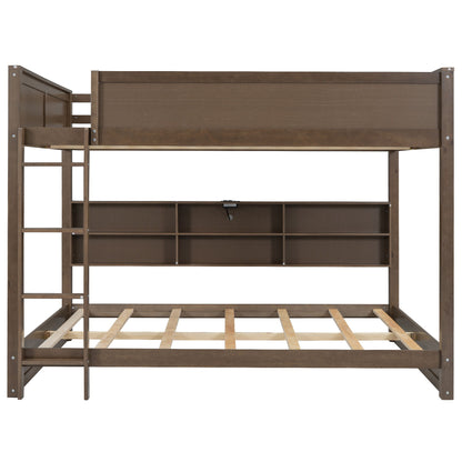 Bunk Bed With Storage Cabinets And USB Ports